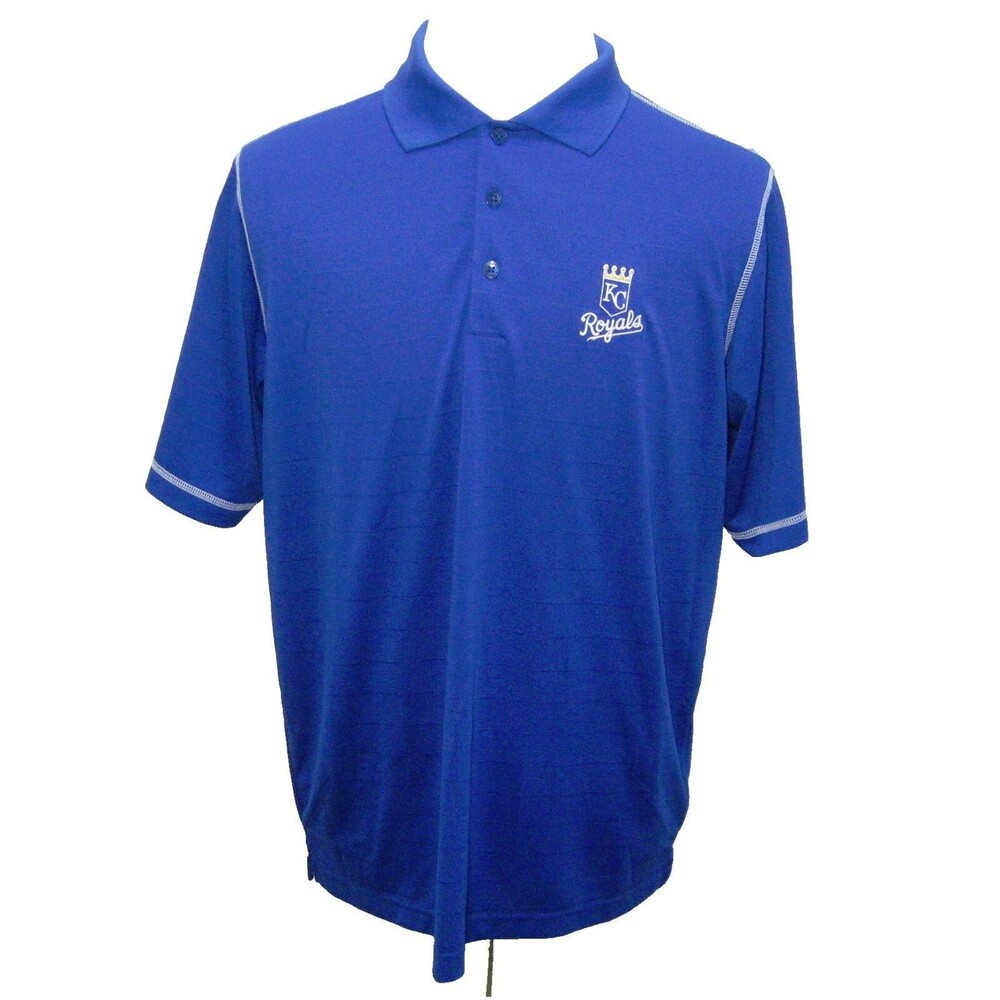 KANSAS CITY ROYALS Logo Men's (Size Large) Short Sleeve Baseball Polo Shirt Top